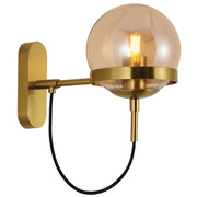 Loop Gold and Amber Glass Wall Light - Lighting.co.za