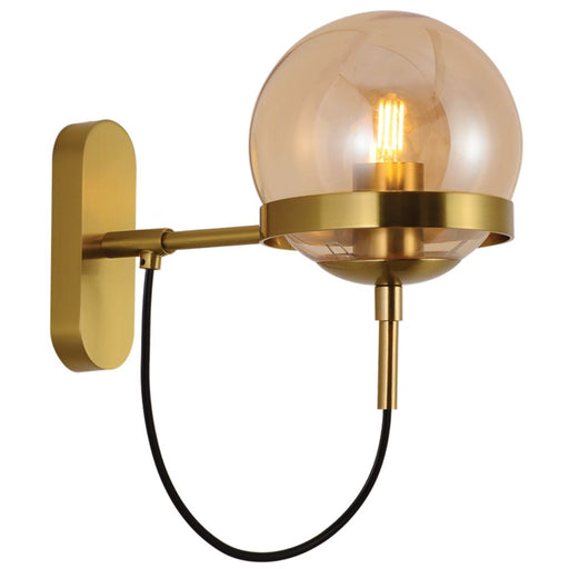 Loop Gold and Amber Glass Wall Light - Lighting.co.za