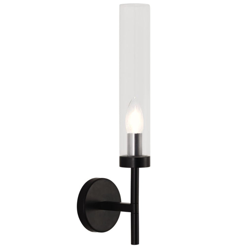 Laderle Black and Clear Glass Wall Light - Lighting.co.za