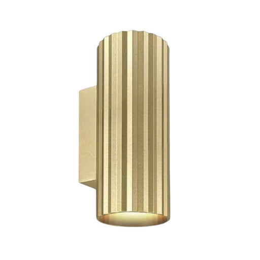Matilda Sand Gold Ribbed Round Up Down Facing Wall Light - Lighting.co.za