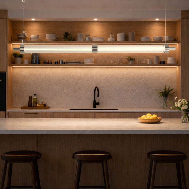 Aspen Satin Chrome and Clear Acrylic CCT LED Pendant Light - Lighting.co.za