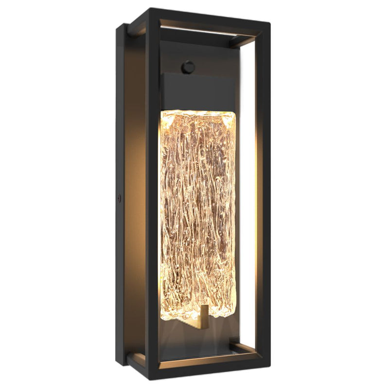 Ripple Black Framed LED Outdoor Lantern Wall Light - Lighting.co.za