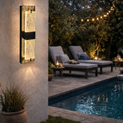 Ripple Double Black LED Outdoor Lantern Wall Light - Lighting.co.za