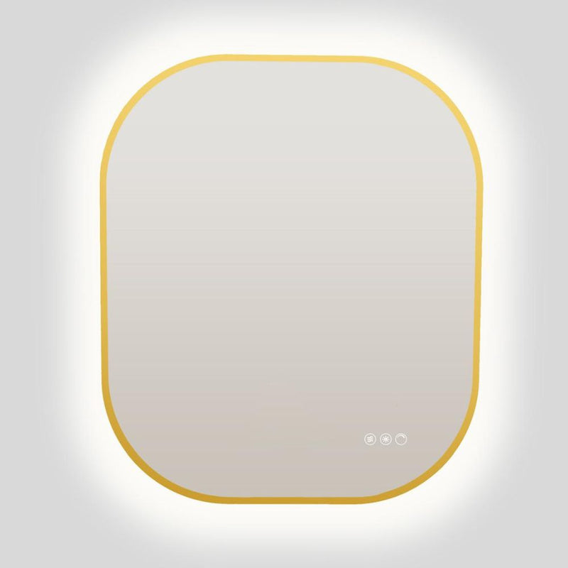 Sharon Gold Frame Backlit CCT LED Bathroom Mirror with Defogger