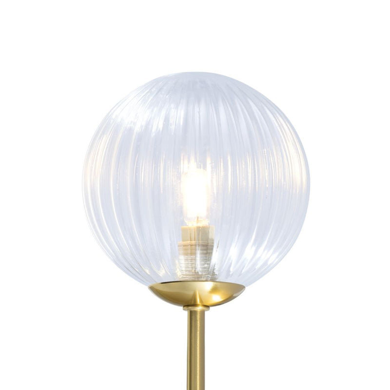 Marzio Gold and Ribbed Clear Glass Wall Light - Lighting.co.za