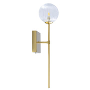 Marzio Gold and Ribbed Clear Glass Wall Light - Lighting.co.za