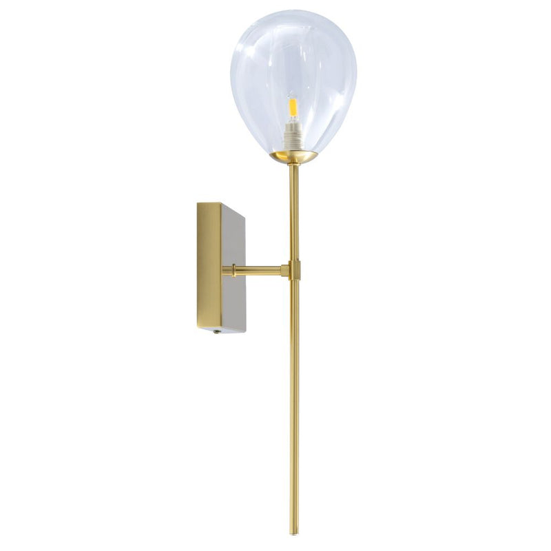 Solex Gold and Balloon Clear Glass Wall Light - Lighting.co.za