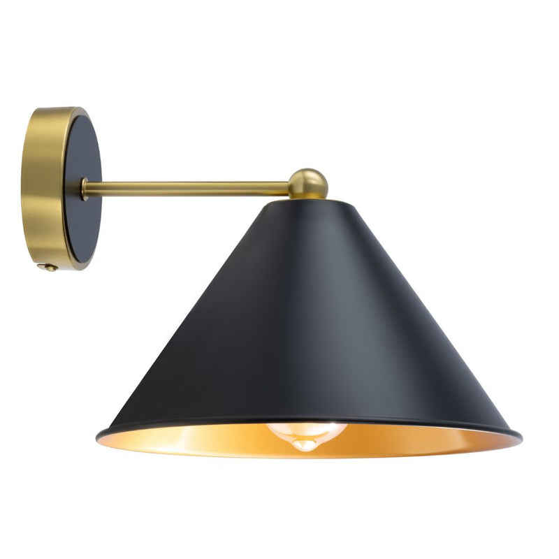 Jules Gold and Black Shade Wall Light - Lighting.co.za