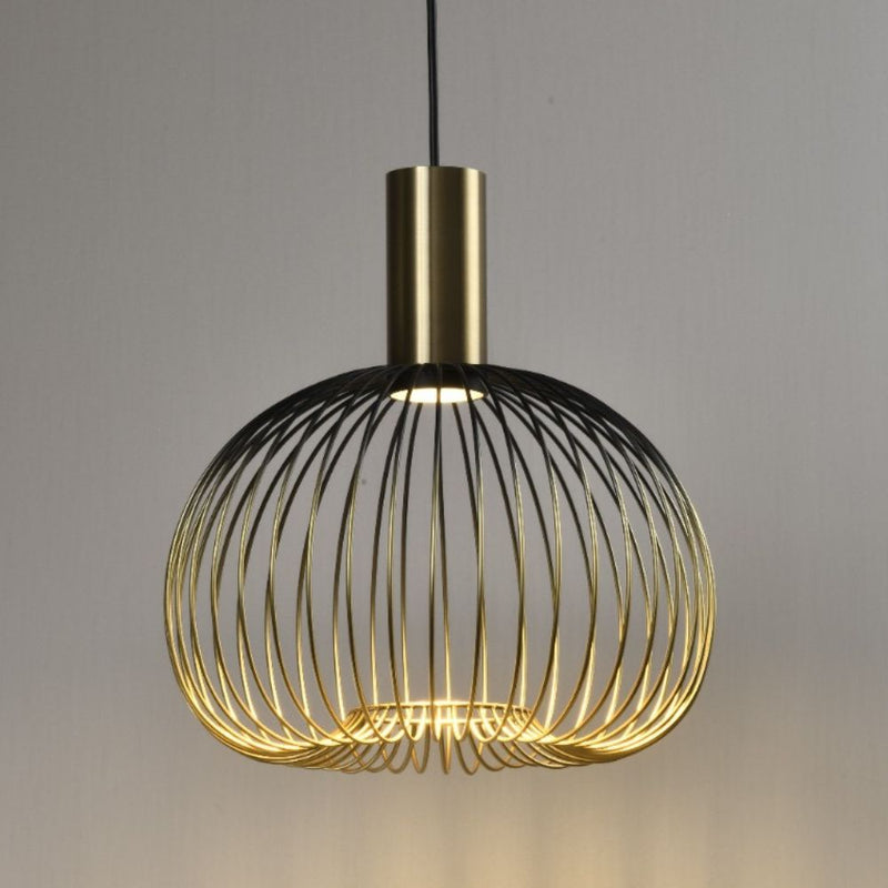 Meridian Black and Gold Wire Shade Pendant Light 3 Sizes - Lighting.co.za