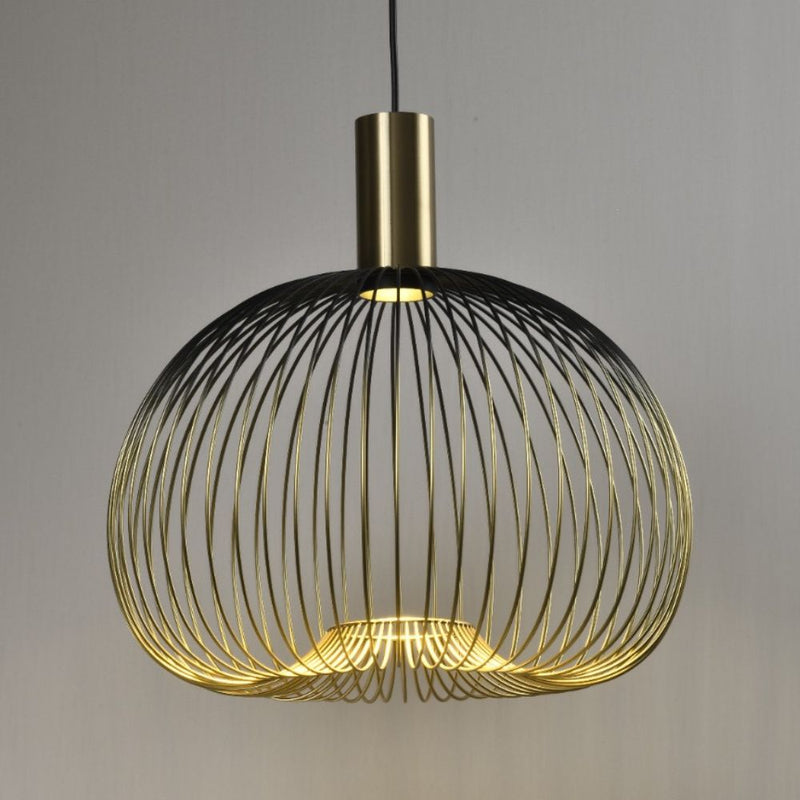 Meridian Black and Gold Wire Shade Pendant Light 3 Sizes - Lighting.co.za