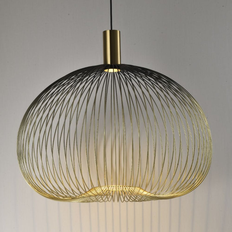 Meridian Black and Gold Wire Shade Pendant Light 3 Sizes - Lighting.co.za