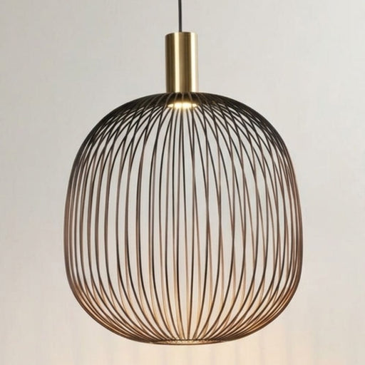 Atlas Black and Gold Wire Shade Pendant Light - Lighting.co.za