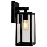Nova Black | White | Bronze And Clear Glass Lantern Outdoor Wall Light - Lighting.co.za