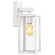 Nova Black | White | Bronze And Clear Glass Lantern Outdoor Wall Light - Lighting.co.za