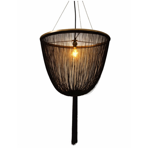 Gathered Black Fringe Pendant Light - Lighting.co.za