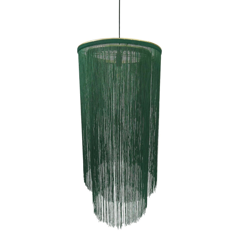 Manga Green Double Tiered Fringe Pendant Light - Lighting.co.za