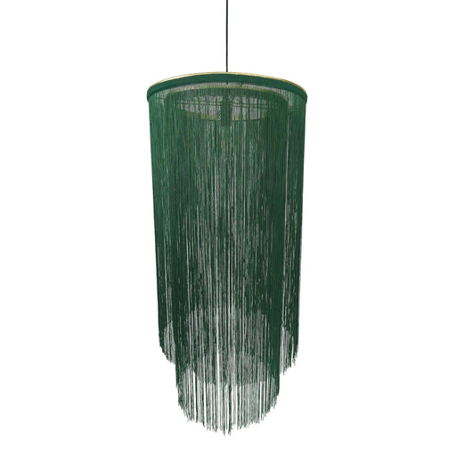 Manga Green Double Tiered Fringe Pendant Light - Lighting.co.za
