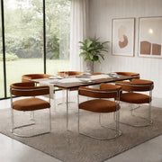 Juliana Mohair Velvet Walnut Dining Chair - Lighting.co.za