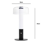 Acris Black | Cream | Orange Rechargeable Table Lamp - Lighting.co.za