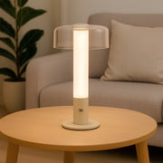 Acris Black | Cream | Orange Rechargeable Table Lamp - Lighting.co.za