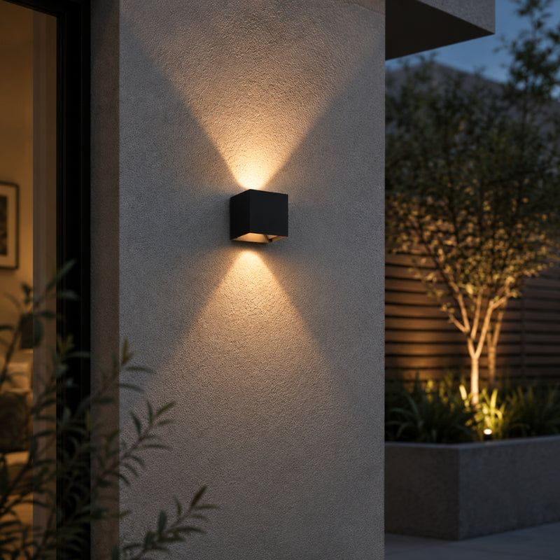 Split CCT LED Square Up Down Adjustable Beam Wall Light