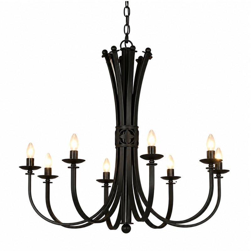 Bali Black 8 Light Chandelier