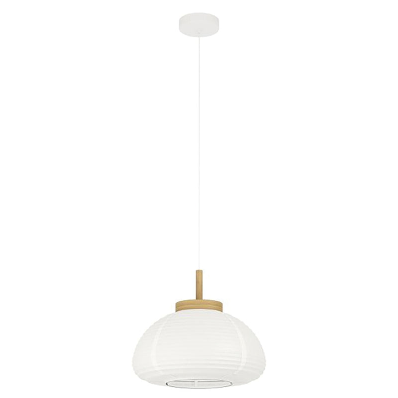 Summerhill Paper White and Wood Pendant Light