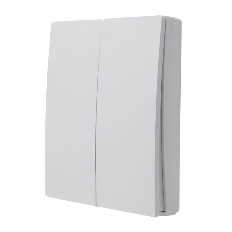 Two Lever White Kinetic Wireless Frameless Switch