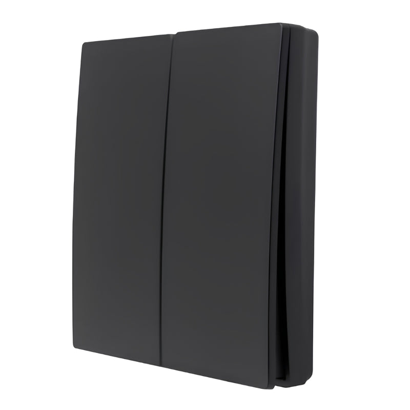Two Lever Black Kinetic Wireless Frameless Switch