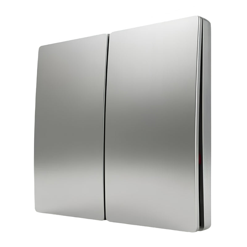 Two Lever Silver Kinetic Wireless Frameless Switch