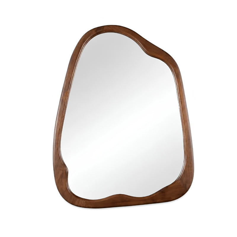 Sabi Dark Walnut Irregular Wood Mirror 2 Sizes