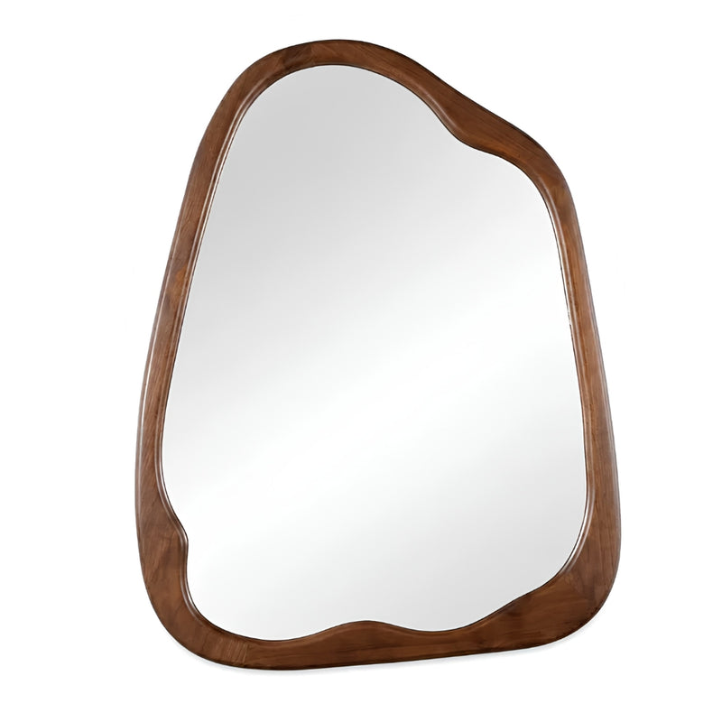 Sabi Dark Walnut Irregular Wood Mirror 2 Sizes