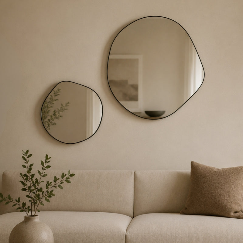 Diva Irregular Black Frame Mirror 2 Sizes