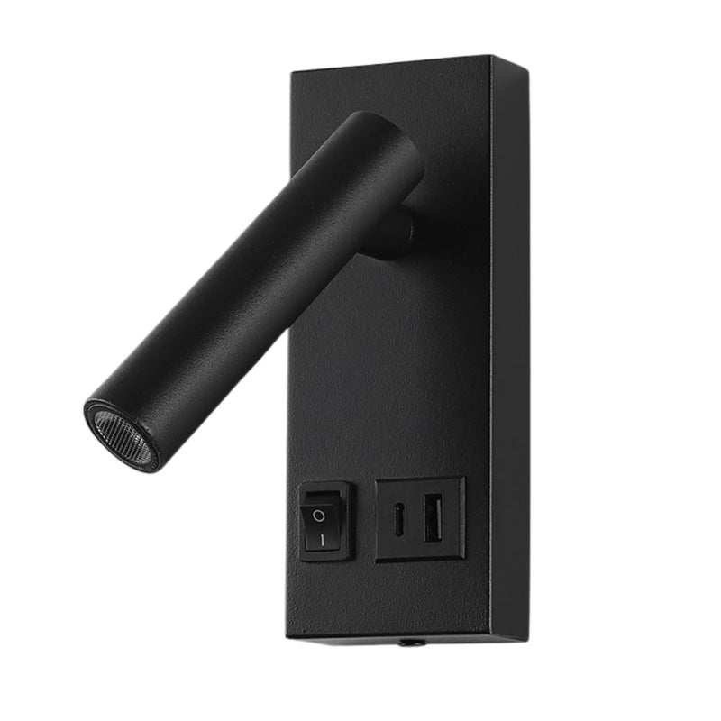 Loula Black | White LED Bedside Reading Wall Light with USB - Lighting.co.za