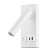Loula Black | White LED Bedside Reading Wall Light with USB - Lighting.co.za