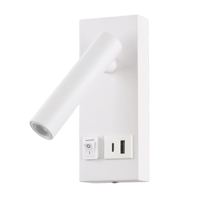 Loula Black | White LED Bedside Reading Wall Light with USB - Lighting.co.za