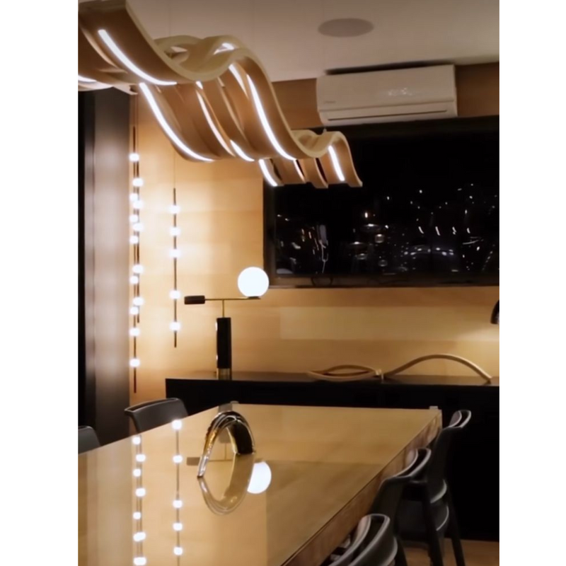 Flow Oak Veneer Neo Flex LED Pendant Light - Lighting.co.za