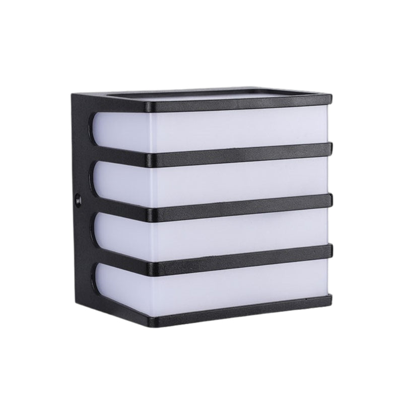 Brisk Grid Black Cube LED Outdoor Wall Light - Lighting.co.za