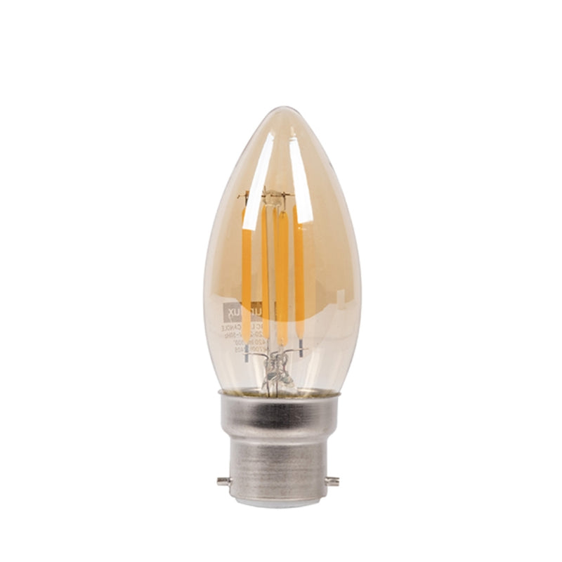B22 4W Amber Filament Candle LED Bulb E - Lighting.co.za
