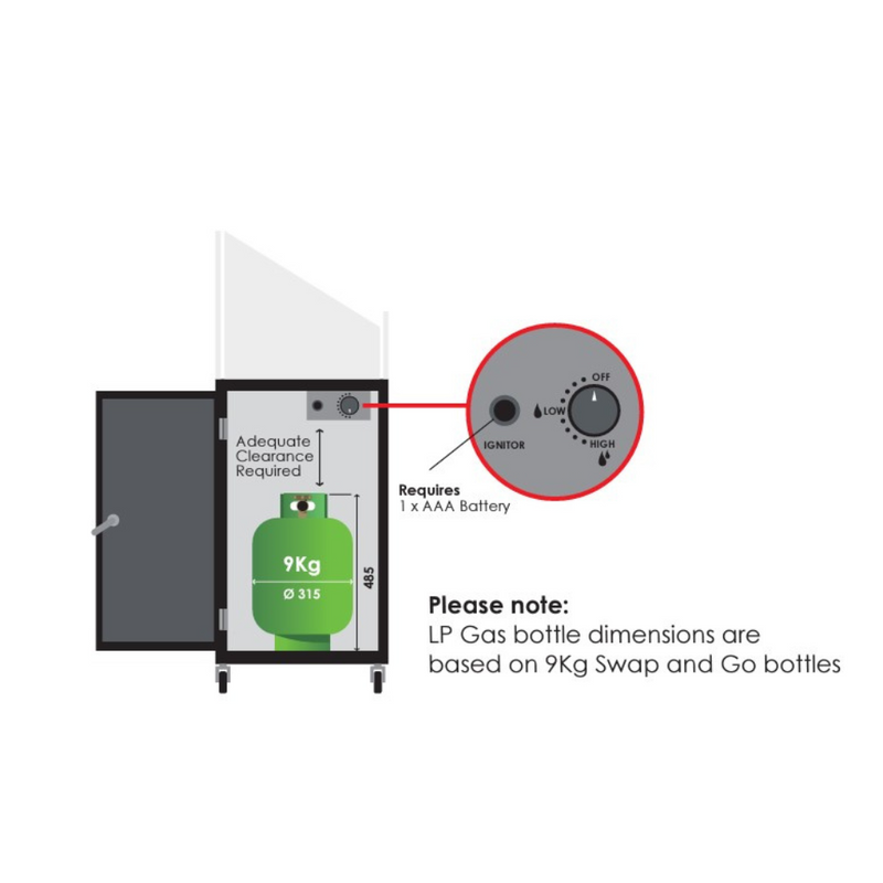 FireCube Shortstand Outdoor Gas Heater - Lighting.co.za