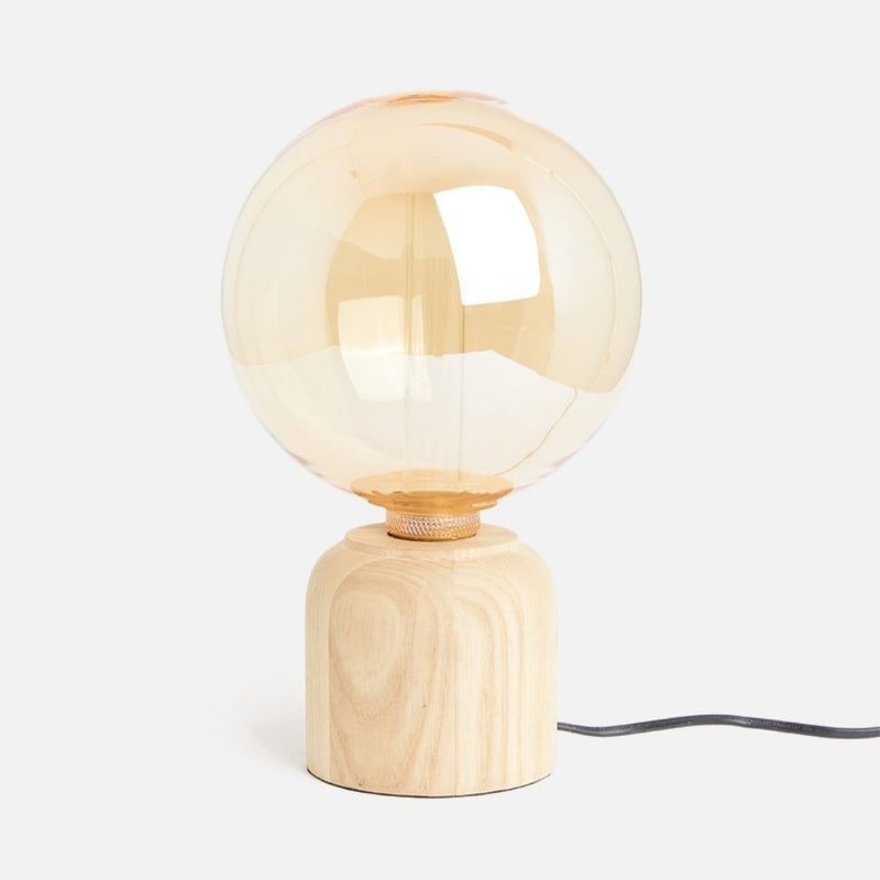 Alexa Wood and Maxi Amber LED Table Lamp - Lighting.co.za