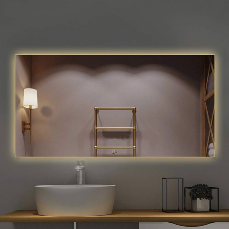 Houston Frameless Rectangular Vanity Backlit LED Wall Mirror 4 Sizes with Switch - Lighting.co.za