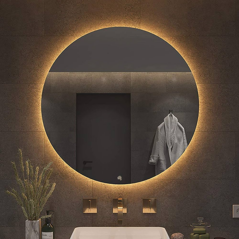 Tulsa Large Round Frameless Backlit LED Wall Mirror Incl Switch - Lighting.co.za