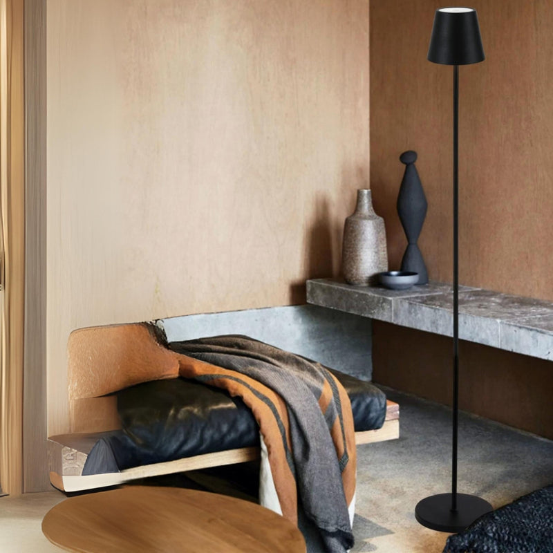 Isla Smooth Shade Black | White Rechargeable Floor Lamp - Lighting.co.za