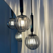 Milano Black or Antique Brass with Clear | Smoke Glass Pendant Light - Lighting.co.za