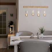 Townshend 4 Light White or Black And Wood Pendant Light - Lighting.co.za