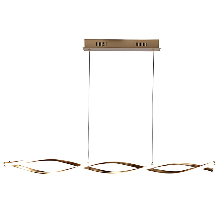 Wave Gold LED Linear Pendant Light