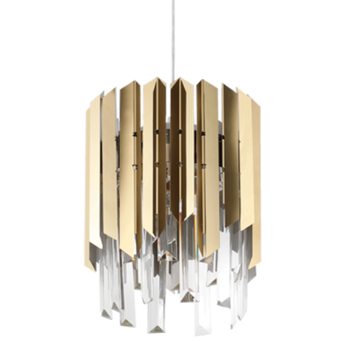 Fragment Polished Steel or Gold and Clear Crystal Glass Pendant Light - Lighting.co.za