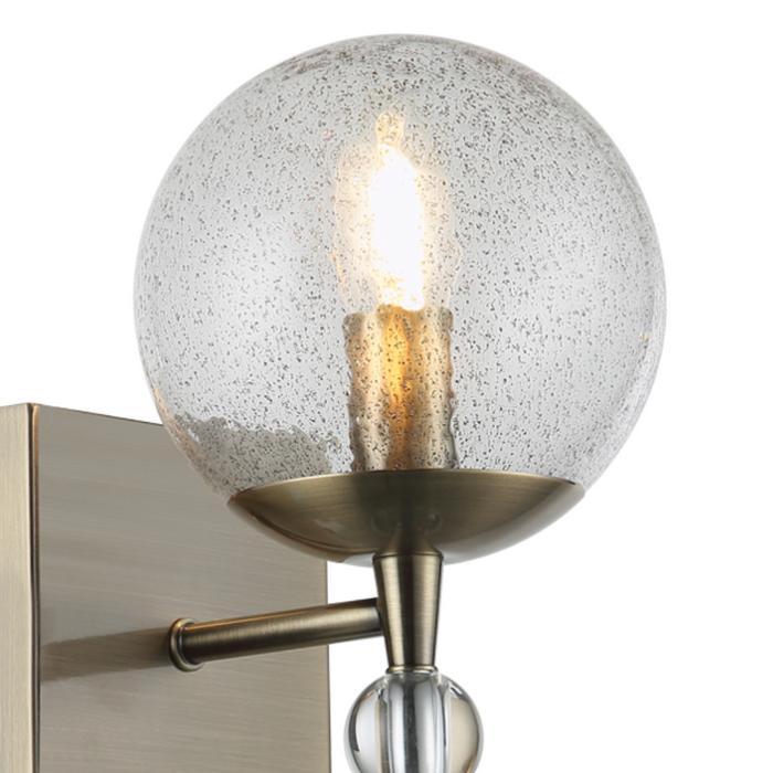Orbel Antique Brass and Speckled Glass Wall Light - Lighting.co.za