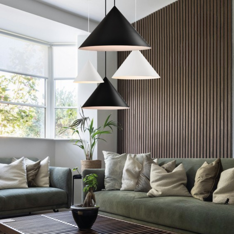 Pinnacle Black | White Pendant Light 3 Sizes - Lighting.co.za